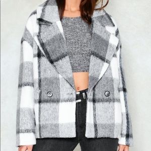 Nasty Gal Check Coat
